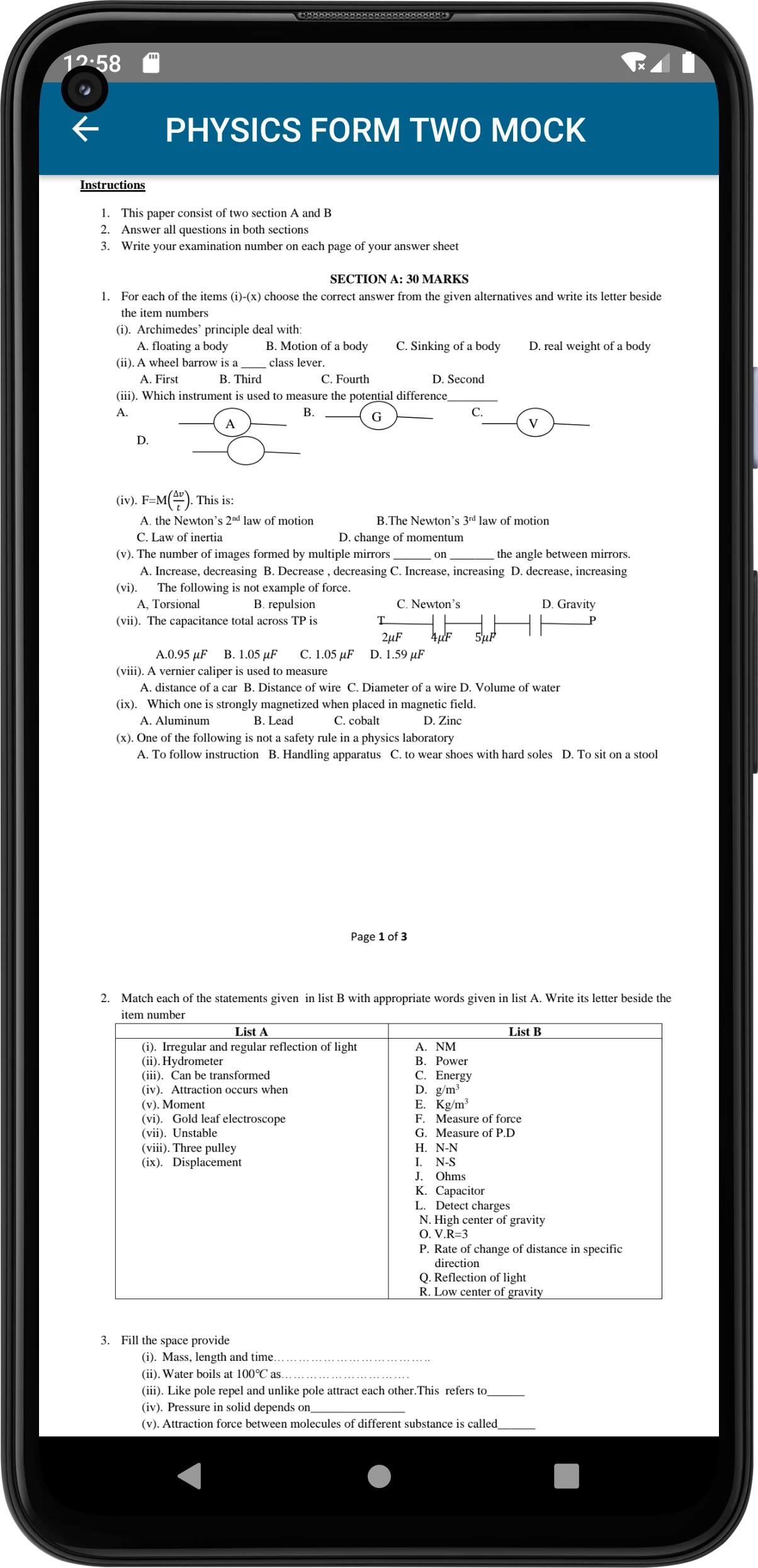 Form Two Past Papers Offline screenshot